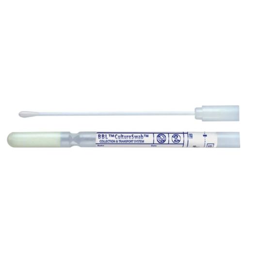 BD BBL CultureSwab Specimen Collection and Transport System, Liquid Stuart White Cap Soft Swab Tip Pack of 50