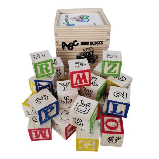BEACENOV Wooden ABC and 123 Blocks for Preschool Learning,Toddlers Montessori Wooden Educational Toys for Baby Boys or Girls,Wooden Blocks Set with Alphabet, Numbers & Patterns