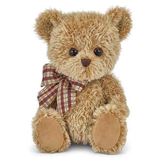 Bearington Collection Baby Shaggy Brown Plush Stuffed Animal Teddy Bear, 11 inches