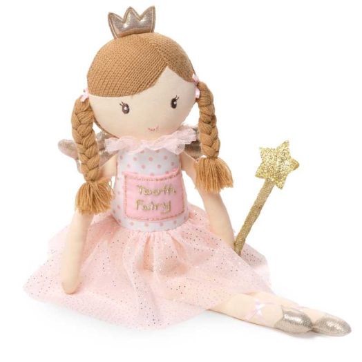 Bearington Collection Tooth Fairy Tooth Holder Plush Pillow for Girls - Hanging Doll for Bed, Door, Nightstand - Pixie 14"