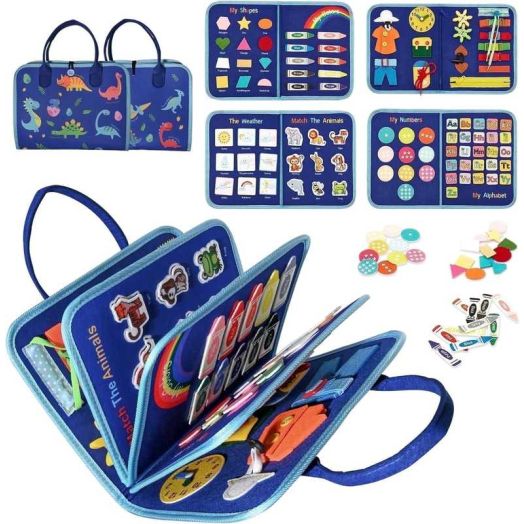 Beautysureup Busy Board, Montessori Sensory Toys for Age 1-4 , Toddlers Travel Toys, Educational Learning Activities Board for Fine Motor Skills