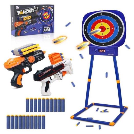 Beefunni Digital Shooting Targets with 2 Foam Dart Blaster,Outdoor Shooting Game Toys Gifts for 8-12 Year Old Boys