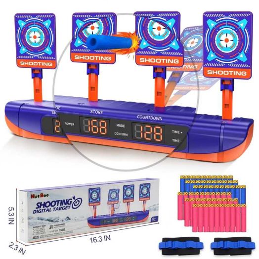 Beefunni Electronic Shooting Targets, Digital Scoring Auto Reset Target Shooting Toy with 4 Modes, Christmas Birthday Gifts for 5 6 7 8 9 10+ Year Old Boys Toys