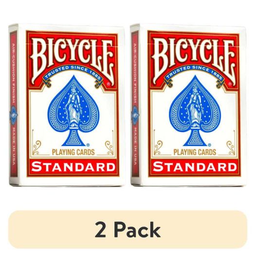 (2 pack) Bicycle Playing Cards, Standard Index, 1 Deck (Red or Blue - Color May Vary)