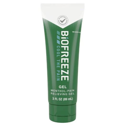 Bio Freeze Biofreeze Pain Reliever Gel, 3 Ounce Tube with Hands Free Applicator Tip, Original Green Formula