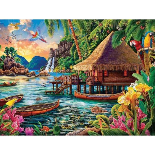 Tropical Landscape 300-Piece Jigsaw Puzzle Island Ocean Scene 18"x24"