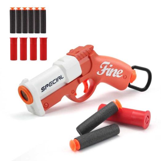 BIU BLASTER Shell Ejecting Foam Dart Blaster for Age 14+, Includes 6 Soft Darts & 4 Shells, Manual Loading, Safe ABS Plastic