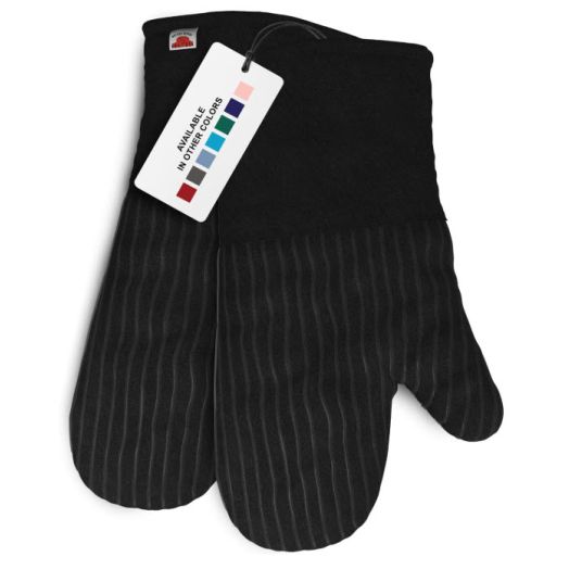 Big Red House Oven Mitts, with The Heat Resistance of Silicone and Flexibility of Cotton, Recycled Cotton Infill, Terrycloth Lining, 480 F Heat Resistant Pair Black