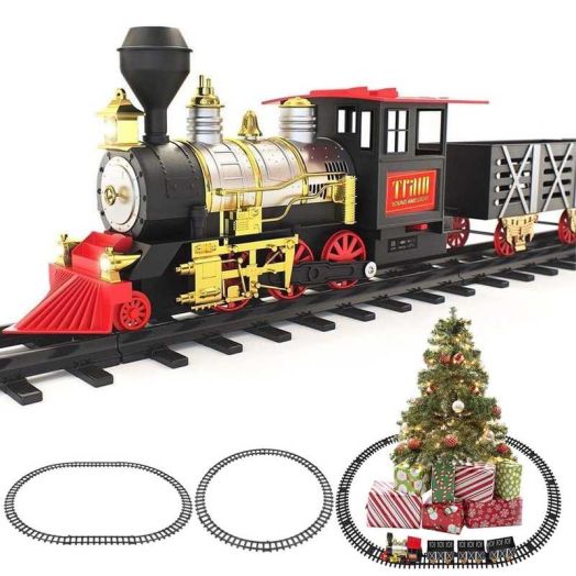 Blue Block Factory Christmas All Scales Classic Battery Model Train Set, 20 Pieces