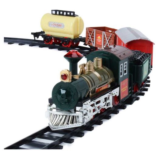 Toy Train Set for Kids, Battery Operated Train with Sounds and Lights, Santa Claus Christmas Holiday Train for Under The Tree, Great Gift Idea for Boys Girls Toddlers