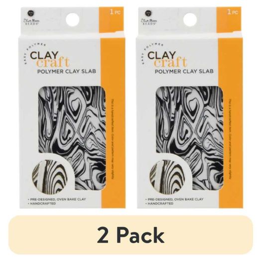 (2 pack) Blue Moon Beads Marble Pattern Oven Bake Polymer Clay for DIY Jewelry Making, 1 Piece-Unisex, Adult