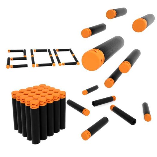 BOROLA 200Pcs Hollow Out Soft Foam Refill Waffle Darts Compatible for Nerf Elite Series Blasters(Black)