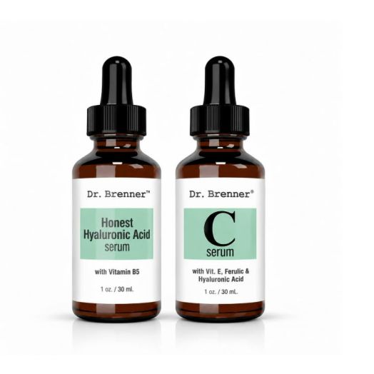Vitamin C Serum 20% Pure L-Ascorbic Acid, Ferulic Acid, Vitamin E and HA and Hyaluronic Acid Serum with Vitamin B5 for Face and Eyes Natural Anti