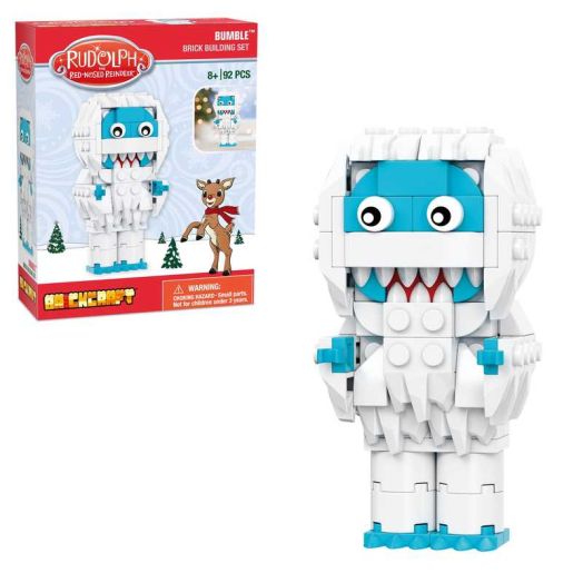 Brickcraft Rudolph Bumble The Abominable Snowman Brick Building Kit (92-Plastic Piece Set), Festive Figure Christmas Décor