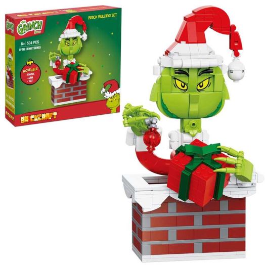Brickcraft Up the Chimney Grinch Building Kit, (504 Pieces )- Limited Edition Christmas Décor Collectible & Gift for Kids Ages 8+