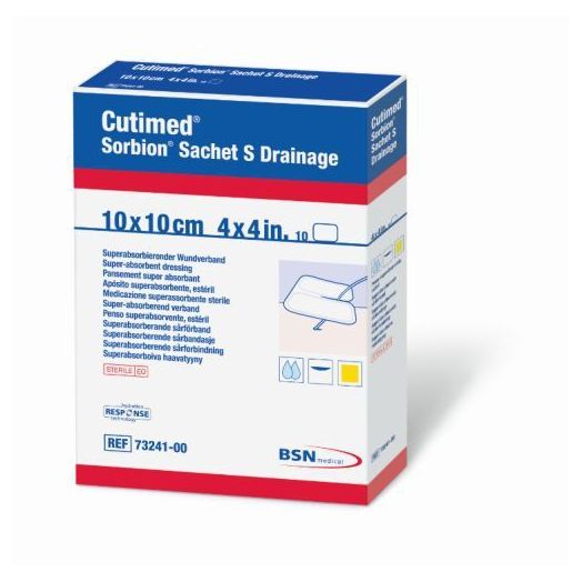 BSN Medical Cutimed Sorbion Sachet S Drainage Superabsorbent Wound Dressing, 10 x 10 cm Box of 10