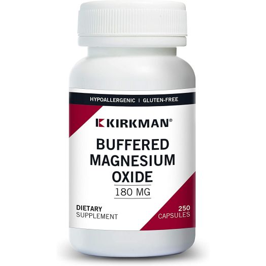 Kirkman Buffered Magnesium Oxide 180 mg -Hypoallergenic - 250 Capsules