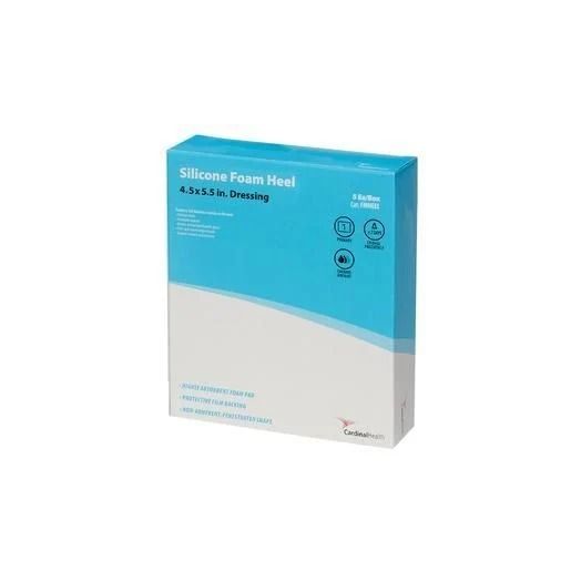 Cardinal Health Kendall Silicone Non-Bordered Foam Heel Wound Dressing, 4.5 x 5.5 Inch