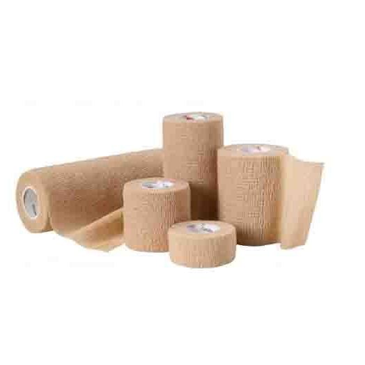 Dynarex Self-Adherent Cohesive Bandage Wrap, 6 Inch x 5 Yard Beige Latex-Free