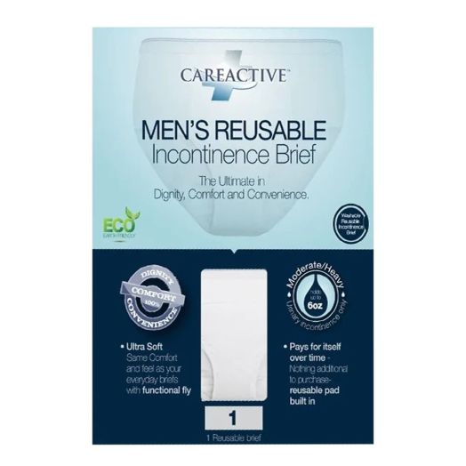 CareActive Men's Maximum Absorbency Reusable Incontinence Briefs, Large