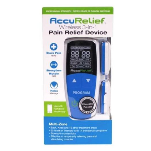 Carex AccuRelief Complete Wireless 3-in-1 Pain Relief Device with Remote
