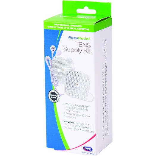 Carex AccuRelief Universal TENS Supply Kit, 8 Pads