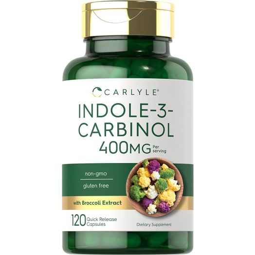 Carlyle Indole-3-Carbinol (I3C) 200mg with Broccoli Extract, 120 Capsules