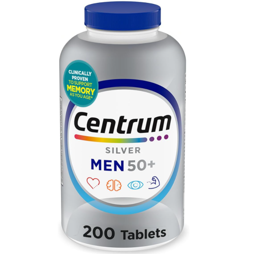Centrum Silver Men 50+ Multivitamin Multimineral Supplement -- 200 Tablets
