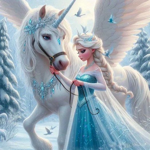 Frozen Elsa Princess Diamond Art Painting, Full Round Diamond Art, Decorative Wall Art Hanging Painting Home Decoration , Decorative Craft Wall Art For Home Wall Decor Gifts12*12inch