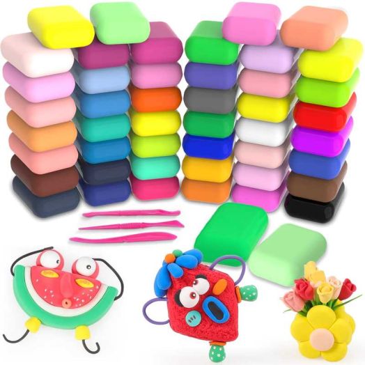 CiaraQ Air Dry Clay - 48 Colors DIY Modeling Clay Kit with Sculpting Tools, Great Gift for Kids