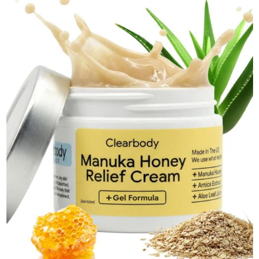 Eczema Psoriasis Cream for Dry Itchy Cracked Irritated Skin- Manuka Honey & Colloidal Oatmeal Treatment for Dermatitis, Shingles, Acne, Rosacea- Natural Anti-itch Relief for Kids, Adults, Baby Eczema