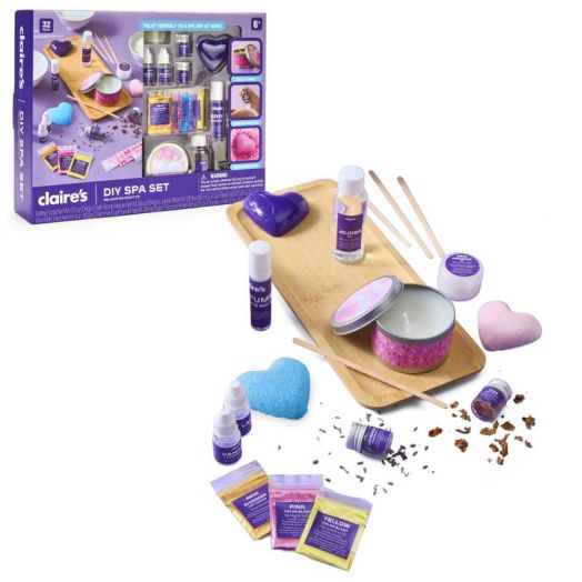 Claire's DIY Spa Relaxation Craft Kit, Kids Spa Kit, Bath Bomb Making Set, Self-Care Arts & Crafts