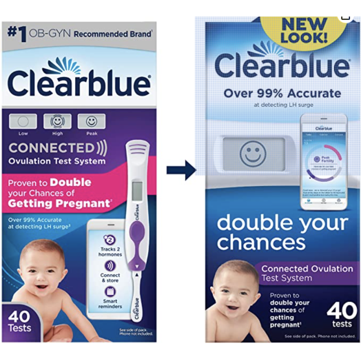 Clearblue Connected Ovulation Test System Featuring Bluetooth connectivity and Advanced Ovulation Tests with Digital Results, 40 Ovulation Tests