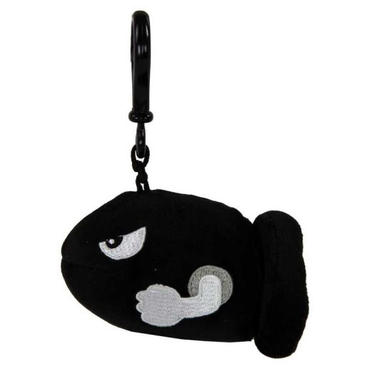 Nintendo Mario Kart Club Mocchi Mocchi Clip-On Plush, 4" Bullet Bill Plush Stuffed Toy