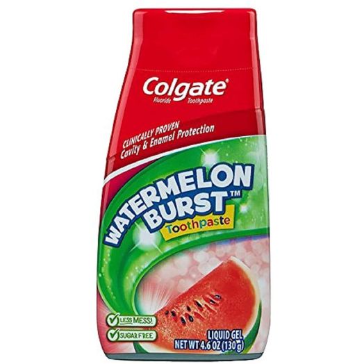 Colgate Kids 2 In 1 Toothpaste and Mouthwash, Watermelon, Liquid Gel, 4.6 Ounce (130 g)