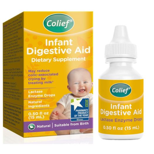 Colief Infant Digestive Aid | Gas Drops for Babies | Natural & Safe Infant Gas Relief | Reduces Baby Colic, Tummy Bloating, Fussing & Crying | 90 Servings | 0.5 Fl Oz