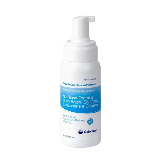 Coloplast Bedside-Care Foam No-Rinse Body Wash, Shampoo and Incontinence Cleanser, 8.1 oz. Scented