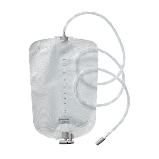 Coloplast Conveen Security+ Bedside Urinary Night Drainage Bag, Non-Sterile with Vinyl Strap