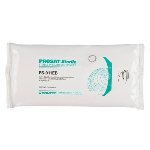 Contec PROSAT Sterile Meltblown Polypropylene Wipes, Pouch