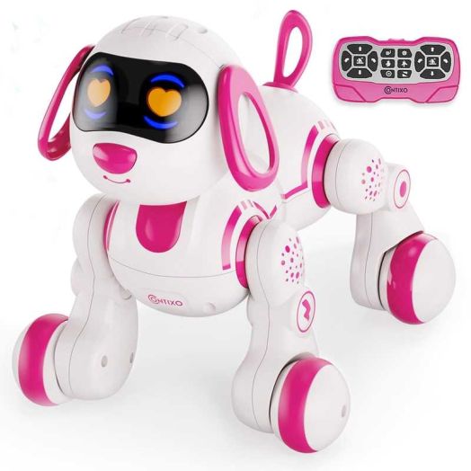 Contixo R3 Robotic Smart Dog Toy, Voice Commands, Dancing, ABS Material, Pink