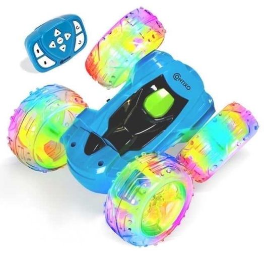 Contixo Remote Control Car, Stunt Racer, 360° Flip & Rotate, LED Lights, Wristband Controller, All-Terrain RC Cars for Kids, Blue