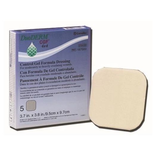 ConvaTec DuoDERM CGF Sterile Hydrocolloid Dressing, 4 x 4 Inch Square, Box of 20