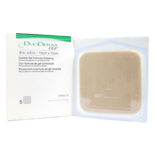 ConvaTec DuoDERM CGF Sterile Hydrocolloid Dressing with Border, 4 x 4 Inch Square