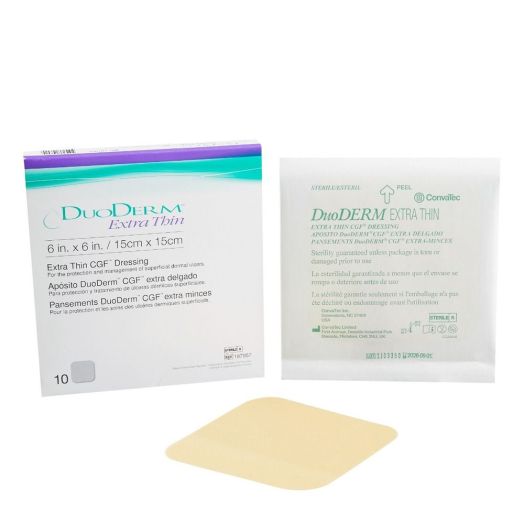 ConvaTec DuoDERM Extra Thin CGF Hydrocolloid Dressing, 6 x 6 Inch Square