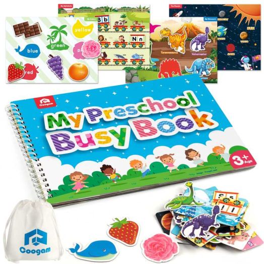 Coogam Preschool Magnetic Busy Book, 9 Themed Stickers Toys Fine Motor Skills Learning Binder Quiet Book Montessori Toys for 3 years Old Toddlers