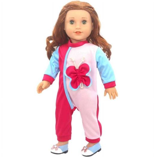 Rose Butterfly Patchwork Jumpsuit Fits 16 inch Dolls - Doll Clothes for 14 Inches Outfits