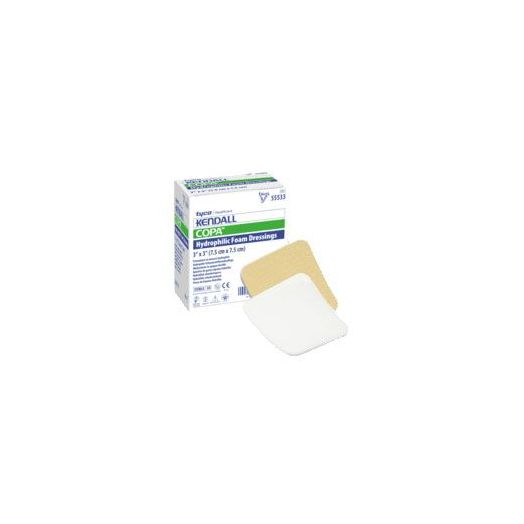 Covidien Kendall COPA Island Hydrophilic Ultra Soft Foam Dressing, 4 x 4 Inch 2 x 2 Inch Pad
