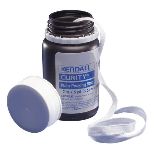Covidien Curity™ Plain Packing Strips, Sterile, 2 Inch x 5 Yards