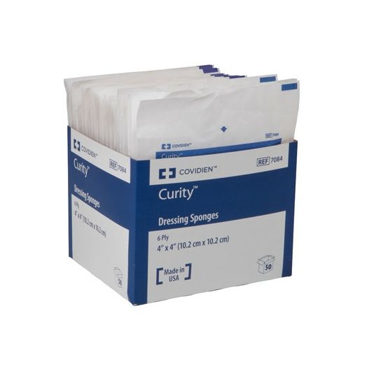 Covidien Curity Dressing Sponge, 4 x 3 Inch 6-Ply Sterile 2/Pkg