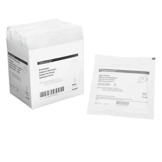 Covidien Dermacea Non-Woven Drain Sponge, 4 x 4 Inch 4-Ply Sterile Pack of 25